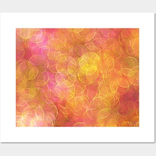 Bokeh Circle Orange Abstract Design Posters and Art